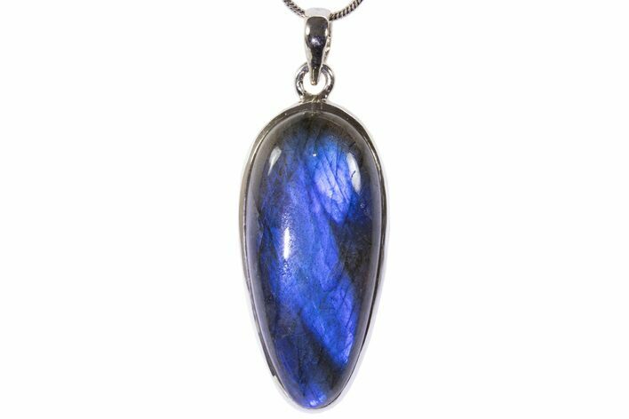 Brilliant Blue Labradorite Pendant with Chain #302796